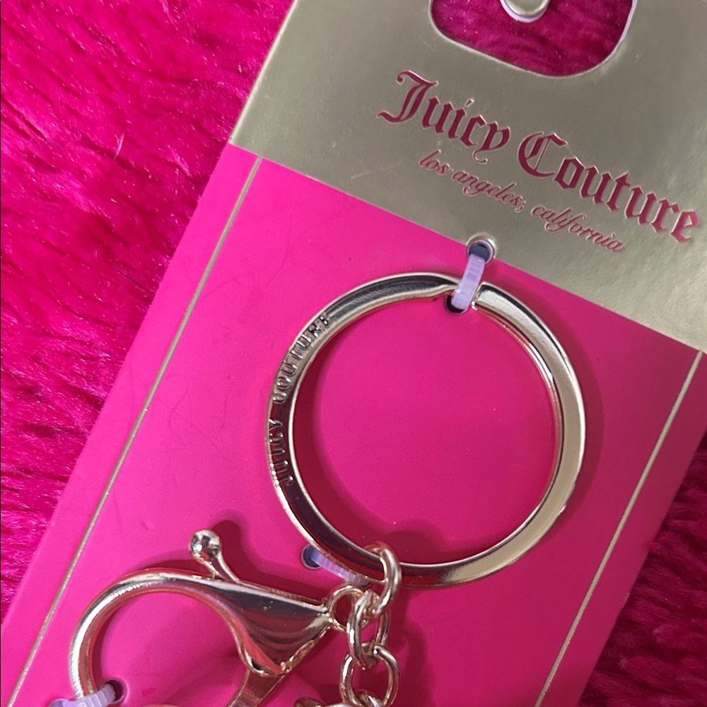 Juicy Couture Gold and Pink Bow Key Holder - Picture 2 of 5